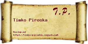 Timko Piroska névjegykártya